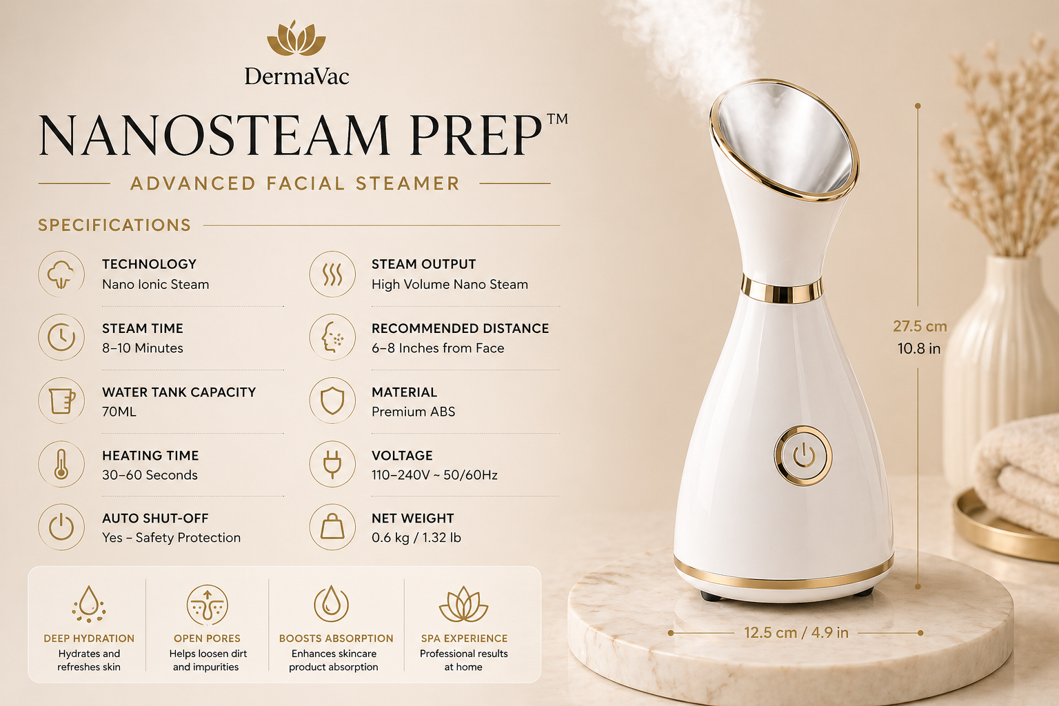 NanoSteam Prep™ - Nano Ionic Facial Steamer